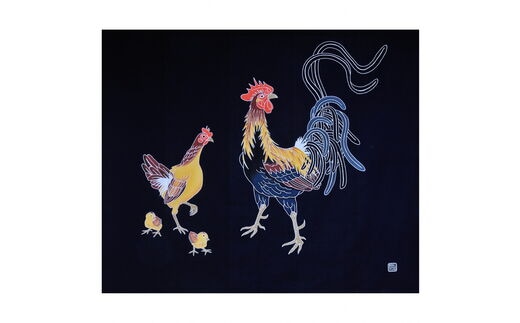 郡上本染 タペストリー 岐阜地鶏