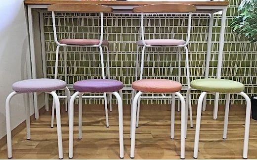 スイーツカラーのミニスツール（イス）4脚セット 雑貨 日用品 インテリア 