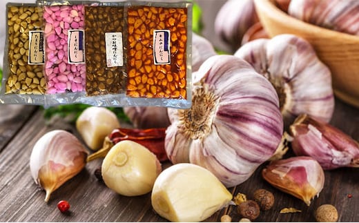 にんにくの恵み 味付けにんにく4種セット 惣菜 しそ 醤油 かつお キムチ