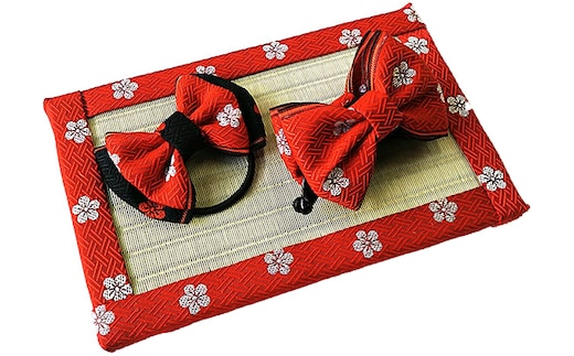 畳縁アクセサリ−縁結びセット（レッド） 民芸品 工芸品 雑貨 日用品 