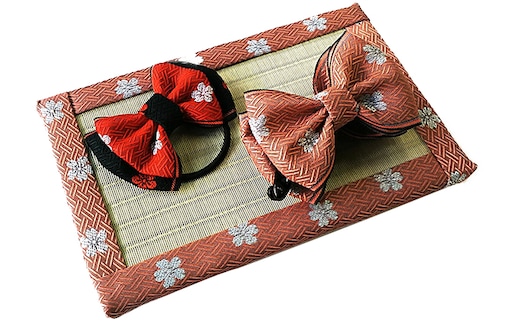 畳縁アクセサリ−縁結びセット（ピンク） 民芸品 工芸品 雑貨 日用品 