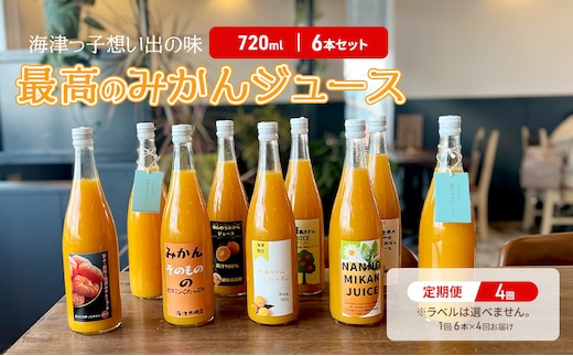 年4回定期便 海津っ子想い出の味 最高のみかんジュース 6本セットｘ4回 果汁飲料 野菜飲料 