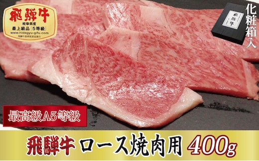 【化粧箱入り・最高級A5等級】飛騨牛ロース焼肉用400g