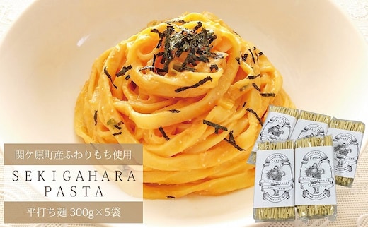 関ケ原町産ふわりもち使用 関ケ原パスタ（平打ち麺）計1500g（300g×5袋 約15人前）