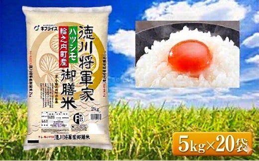 7年産 岐阜県産 ハツシモ （徳川将軍家御膳米） 5kg×20袋 10個口でお届け 米 コメ 精米 白米 大粒 おいしい ごはん おにぎり お弁当 岐阜県 輪之内町