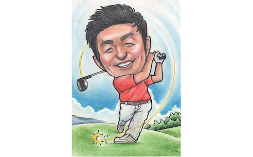 似顔絵 1名（背景体つき） 絵画 インテリア 