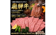 ふるさと納税　飛騨牛 ロース＆カルビ 焼肉 セット  計600g A5 和牛 牛肉 お肉 ロース カルビ 食べ比べ 焼肉用 バーベキュー BBQ 