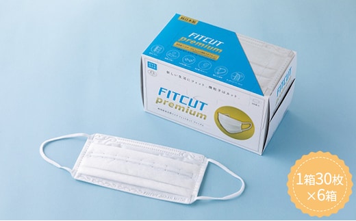 FITCUT プレミアムマスク（国産） ふつうサイズ30枚×6箱 雑貨 日用品 花粉対策 予防 