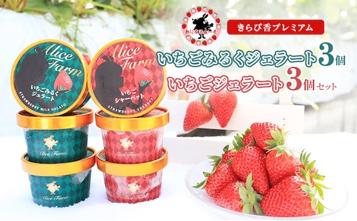 いちご ジェラート セット 静岡 ありすふぁーむ 渡瀬の「きらぴ香プレミアムいちごみるくジェラート・いちごジェラート」 6個セット イチゴ 苺 【島田市】