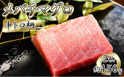 マグロ 中トロ 柵 2柵（約450g） 刺身 手巻き寿司 寿司 魚 海鮮 海産物 海の幸 魚介 魚介類 鮮魚 おかず おつまみ つまみ 冷凍マグロ メバチマグロ まぐろ 刺し身 中とろ 静岡 冷凍 冷凍配送 配送不可：離島