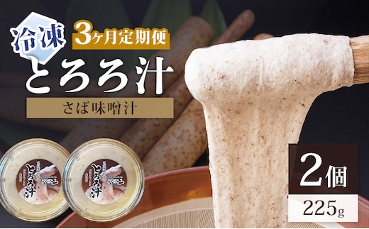 冷凍とろろ汁（さば味噌汁）225g 2個 3ヶ月定期便 とろろ 自然薯 じねんじょ 山芋 山かけ とろろご飯 そば うどん 小分け 冷凍 静岡 島田市