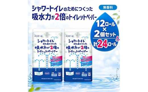 エリエール トイレットペーパー 24ロール ダブル 吸水2倍 島田市 エリエール