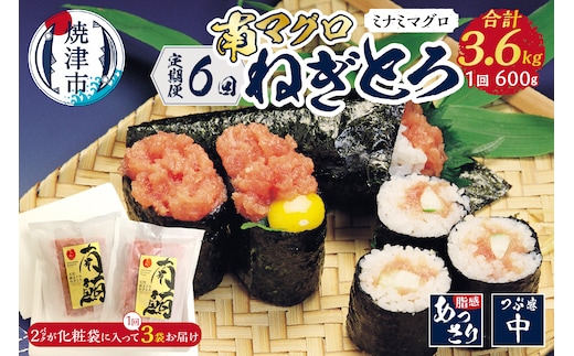 b100-074 【定期便】南マグロねぎとろ600g＜6人前＞×6回