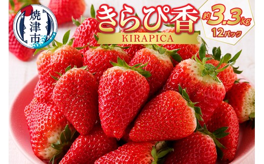 a30-191 いちご 静岡 限定 「 きらぴ香 」計約3.3Kg 12パック
