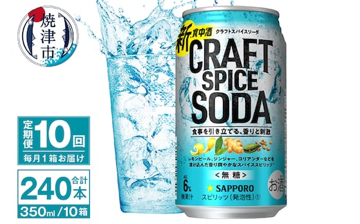 T0077-1310 【定期便10回】サッポロ クラフトスパイスソーダ 350ml×24本