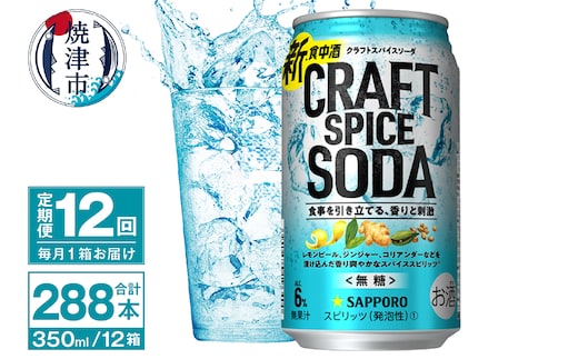 T0077-1312 【定期便12回】サッポロ クラフトスパイスソーダ 350ml×24本
