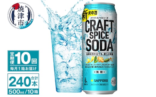 T0078-1710 【定期便10回】サッポロ クラフトスパイスソーダ 500ml×24本