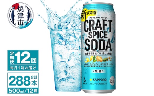 T0078-1712 【定期便12回】サッポロ クラフトスパイスソーダ 500ml×24本
