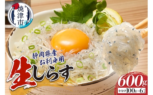 a10-1266 静岡県産お刺身用生しらす：100g×6パック 合計600g