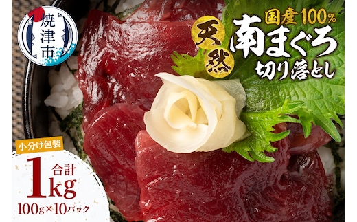 a12-278 天然 ミナミマグロ 切り落し 小分け 焼津 海の極 計1kg 100g×10P