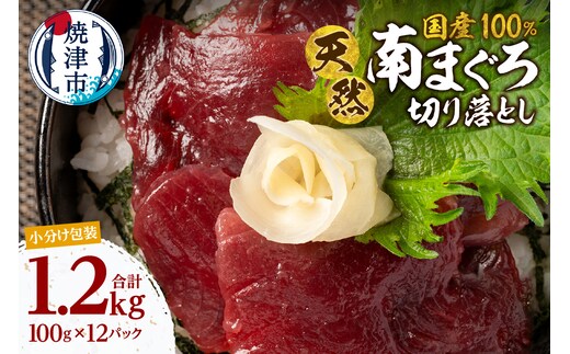 a14-113 天然 ミナミマグロ 切り落し 小分け 焼津 海の極 計1.2kg 100g×12P