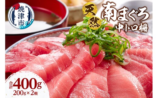 a16-195 天然 ミナミマグロ 中トロ 柵 刺身 焼津 海の極 計400g 200g×2