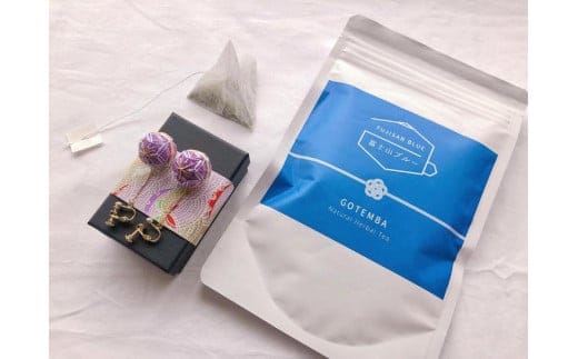 御殿場支え愛セット ーブルーティー・桜彩SAYAてまり（ピアス又はイヤリング）ー