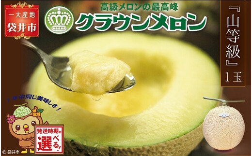 ★発送月選択できる返礼品★ 『クラウンメロン（山等級）1玉』 ギフト箱入り メロン 人気 厳選 ギフト 贈り物 デザート グルメ 袋井市2026年7月発送
