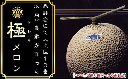 ★発送月選択できる返礼品★ 『クラウンメロン ”極メロン” 1玉』 ギフト箱入り メロン 人気 厳選 ギフト 贈り物 デザート グルメ 袋井市12月発送