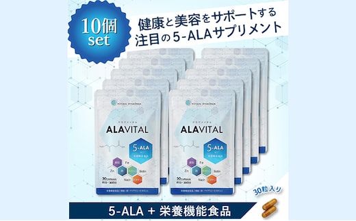 アラヴァイタル（5-ALAサプリメント）30粒入り おまとめ10個セット 健康食品 アミノ酸 健康 ヘルシー 美容 人気 厳選 袋井市 加工食品 天然アミノ酸 亜鉛 鉄 ナイアシン ビオチン 栄養補給食品 