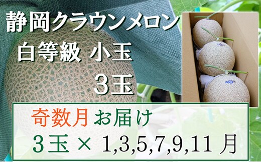 【奇数定期便】クラウンメロン【並(白等級)】小玉(1.1kg前後)3玉入り 果物 メロン青肉 フルーツ デザート 高級メロンブランド 高級メロン ブランドメロン