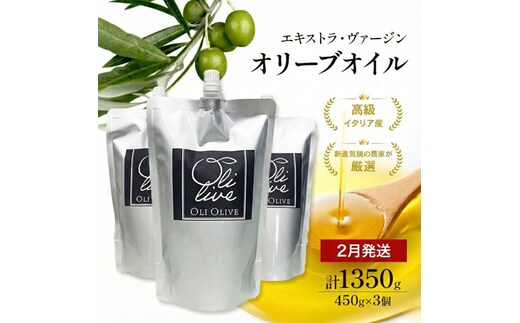 【受賞農家が選出】 高級イタリア産 エキストラ・ヴァージン・オリーブオイル 450g×3個【2026年2月より順次発送】