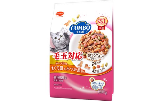 コンボ キャット 毛玉対応 かつお味・まぐろ節・かつお節添え 600g ｘ12(ケース単位) キャットフード
