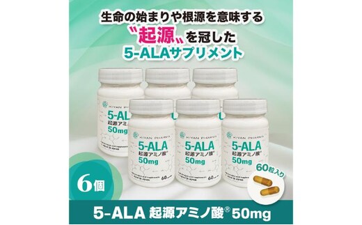 5-ALA起源アミノ酸(R)50mg 6個セット 健康食品 サプリメント アミノ酸 健康 美容 天然アミノ酸 栄養補給食品 袋井市 静岡県