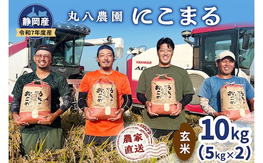 お米 令和7年度産静岡産にこまる玄米5kg×2 米 コメ にこまる 玄米 袋井市 静岡県