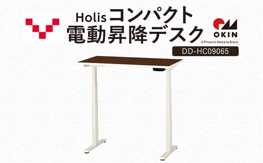 Holis コンパクト電動昇降デスク DD-HC09065-DW 机 デスク リモートワーク 在宅 テレワーク パソコンデスク 電動 昇降 ワークデスク 収納 書斎 静岡 袋井市