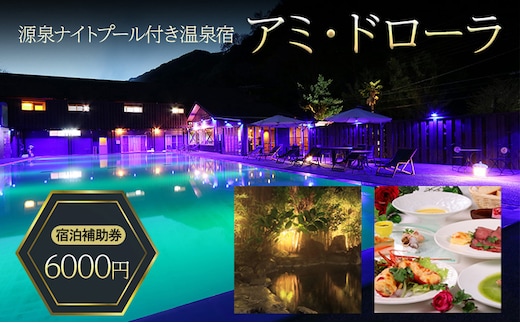 源泉 ナイトプール 付き温泉宿 アミ・ドローラ 宿泊 補助券 6000円 旅行 観光 ホテル 宿泊クーポン 宿泊チケット 静岡 静岡県
