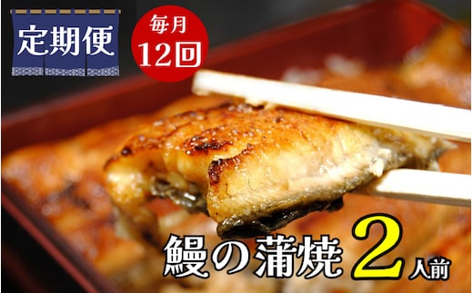 【定期便】全12回コース うなぎ 蒲焼 真空パック ２人前