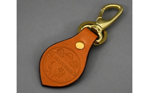 1B26 ALMATOREROレザーキーホルダー ゴールド