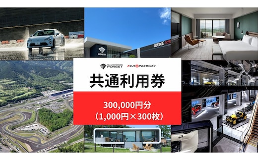 AW68富士 モータースポーツフォレスト エリア 共通利用券 300,000円（1,000円券×300枚）