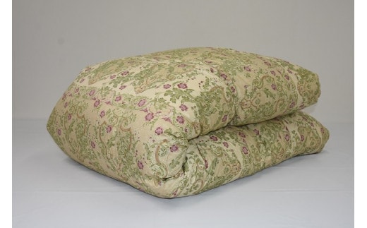 Q51 ２層式キルト羽毛掛けふとん ハンガリー産ホワイトダックダウン93％ 色ピンク系 柄おまかせ