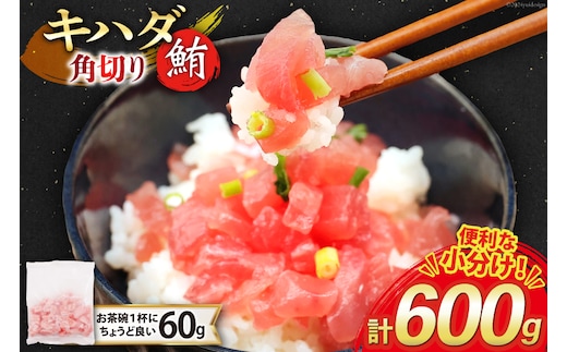 マグロ 天然 キハダマグロ 角切り 60g 10パック 計600g 冷凍 小分け [トライ産業 静岡県 吉田町 22424416-c] まぐろ 鮪 maguro 海鮮 海鮮丼