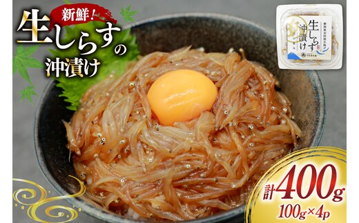 生しらす沖漬け 100g 4パック 計400g [マルあ水産 静岡県 吉田町 22424525-c] 生しらす 生シラス 沖漬け しらす シラス 魚 海鮮 駿河湾産
