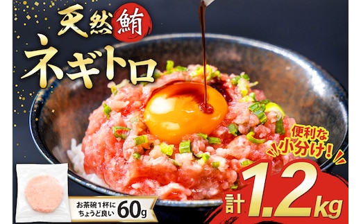 天然 マグロ ネギトロ まぐろたたき 小分け 60g ×20 計1.2kg FY03 [トライ産業 静岡県 吉田町 22424332] 個包装 冷凍 まぐろ 鮪 ねぎとろ マグロたたき ねぎとろ丼 手巻き寿司 500g以上 1kg未満