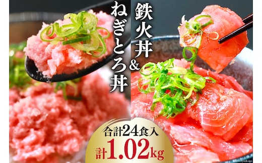 マグロ ネギトロ ネギトロ丼 45g×12食 鉄火丼 40g×12食 小分け 食べ比べ セット 計24食分 1.02kg [TS-フーズプロダクツ 静岡県 吉田町 22424237] まぐろ 鮪 ねぎとろ ねぎとろ丼 鉄火丼 個包装 冷凍 簡単調理