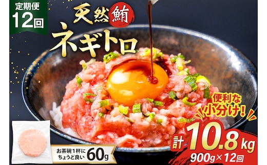 12回 定期便 天然 マグロ ネギトロ まぐろたたき 冷凍 60g 15個 計900g [トライ産業 静岡県 吉田町 22424394] 小分け 個包装 まぐろのたたき 鮪 まぐろ ネギトロ丼 ねぎとろ マグロたたき