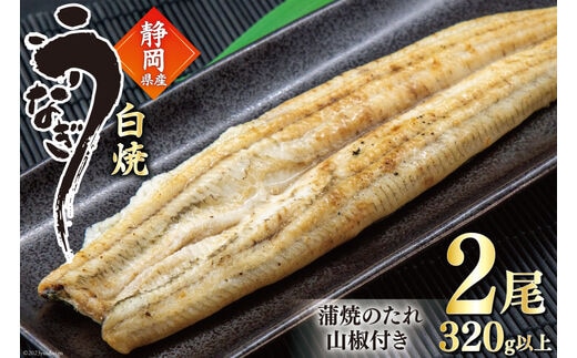 うなぎ 国産 白焼 160g程度×2尾 計320g以上 タレ山椒付き 真空パック 個包装 [駿河淡水 静岡県 吉田町 22424522] 静岡県産 静岡 鰻 ウナギ 白焼き 化粧箱