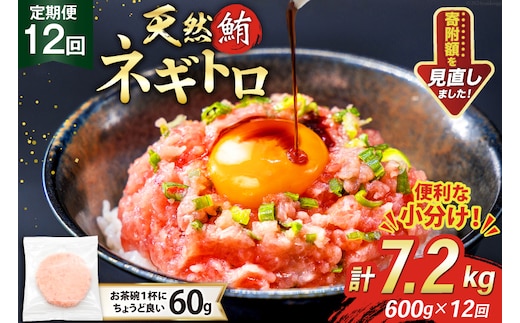 12回 定期便 天然 マグロ ネギトロ まぐろたたき 冷凍 60g 10個 計600g [トライ産業 静岡県 吉田町 22424391] 小分け 個包装 まぐろのたたき 鮪 まぐろ ネギトロ丼 ねぎとろ マグロたたき