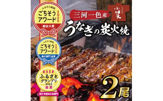 【ごちそうアワード2025 総合大賞】三河一色産うなぎの炭火焼 2尾 国産 冷蔵 簡単調理 職人 鰻 ウナギ たれ ギフト 贈り物 ご褒美 蒲焼き うな重 ひつまぶし 人気 高リピート 創業大正九年 日本料理 小伴天 ESSEふるさとグランプリ金賞受賞 H007-100