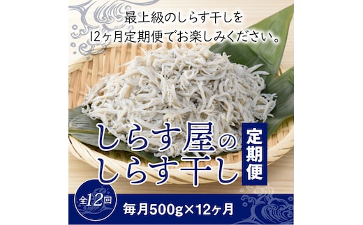 しらす屋のしらす干し 500ｇ×12ヶ月 定期便 H006-086